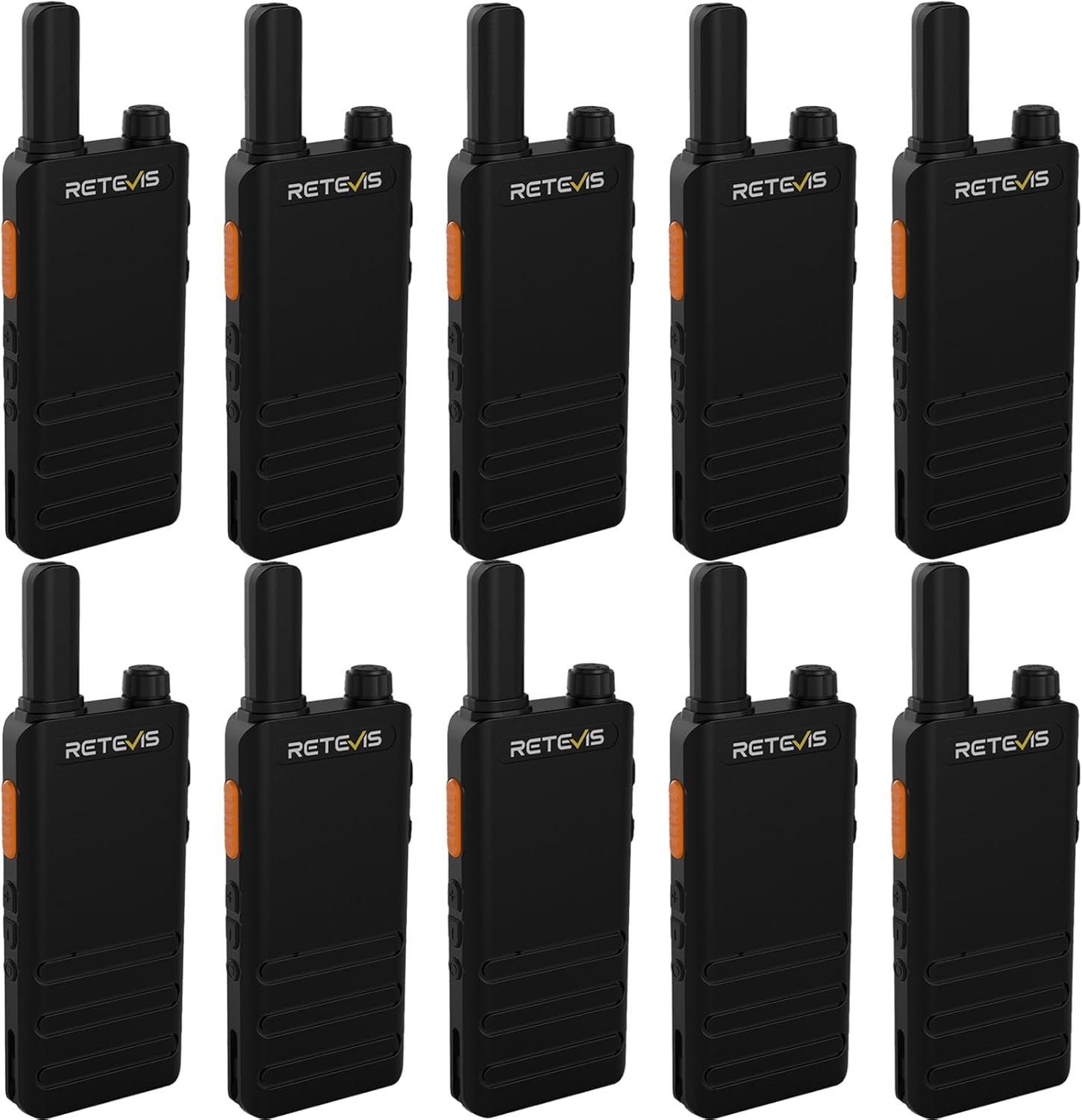Retevis RT22P Walkie Talkies,New Version of RT22(2.0),Portable FRS Two-Way Radios,Compact,1620mAh Battery,2 Way Radio Walkie Talkie for Commercial School Restaurant Retail(10 Pack)