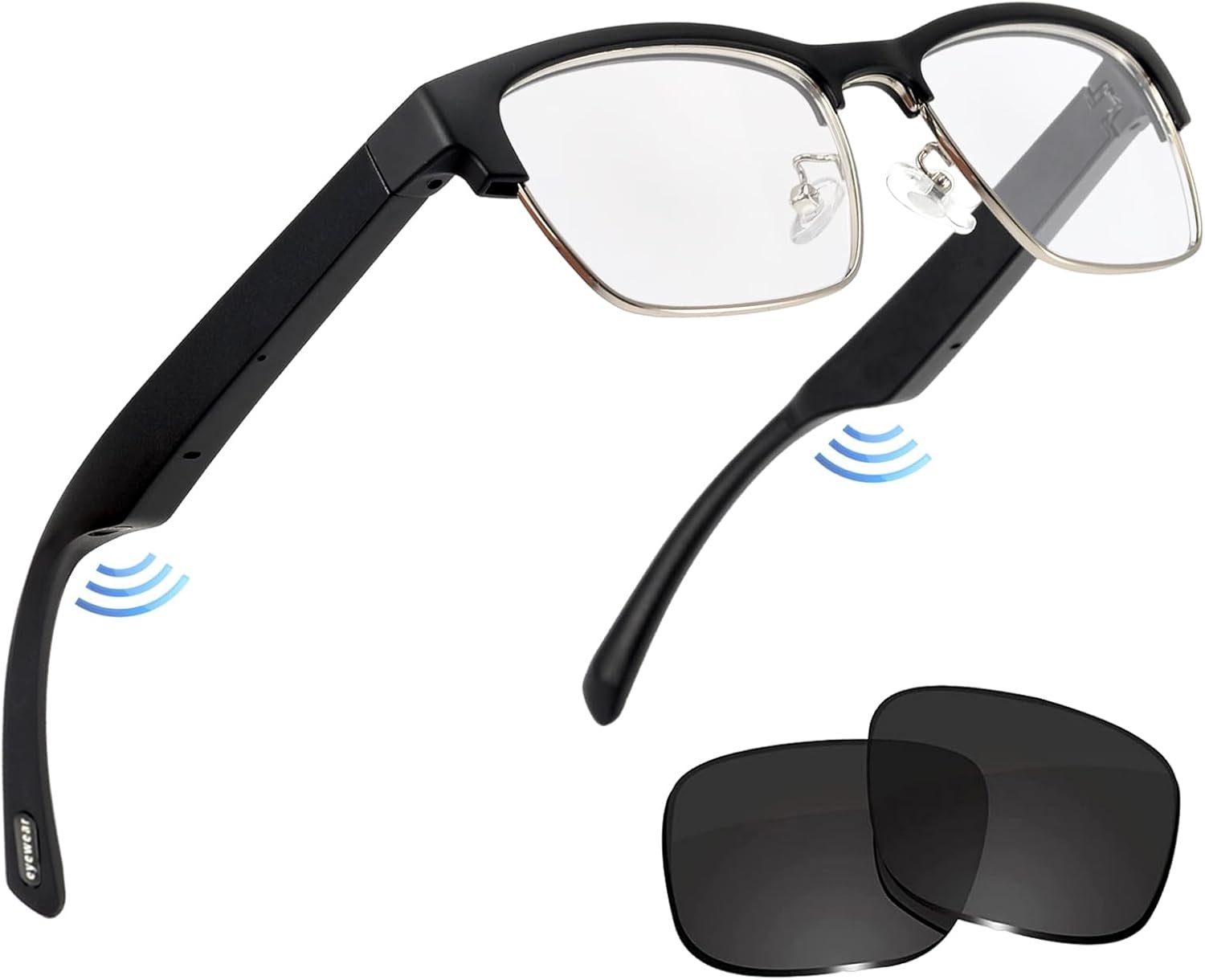 Smart Glasses,Bluetooth Glasses for Men Women with Anti-Blue Light&UV400 Lenses,Audio Eyewear with Bluetooth Speakers,Music Playback&Hands-Free Calling,Touch&Voice Assistant,for Indoor&Outdoor