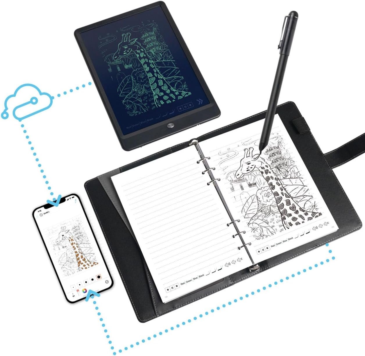 Ophaya Digital Smart Pen Smart Notebook and Borad Set for Note Taking|Thanksgiving Gifts for Adults Women Men Coworkers Teachers Students Guest Friends|Sync Notes to Phone Instantly|Convert to Text