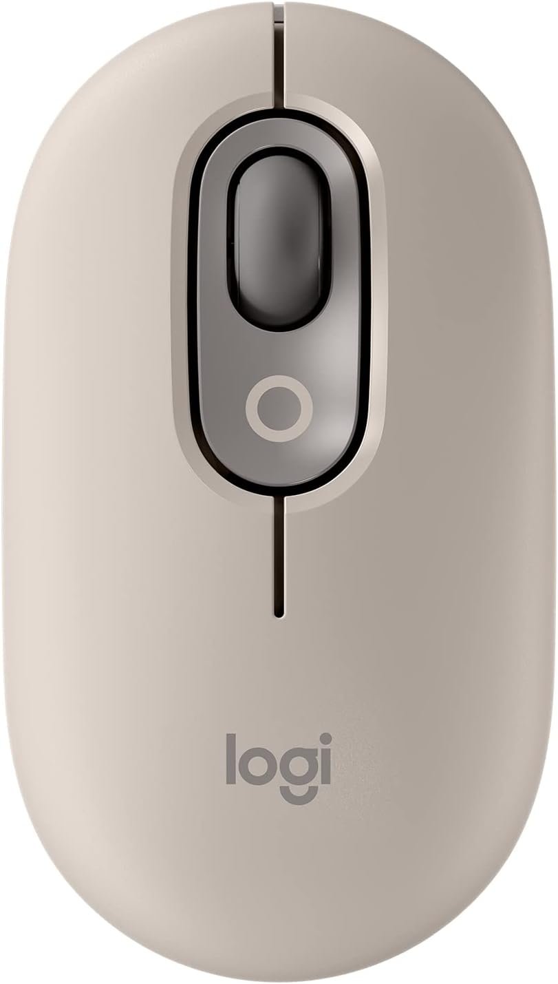 Logitech POP Mouse, Wireless Mouse with Customizable Emojis, SilentTouch Technology, Precision/Speed Scroll, Compact Design, Bluetooth, Multi-Device, OS Compatible – Mist