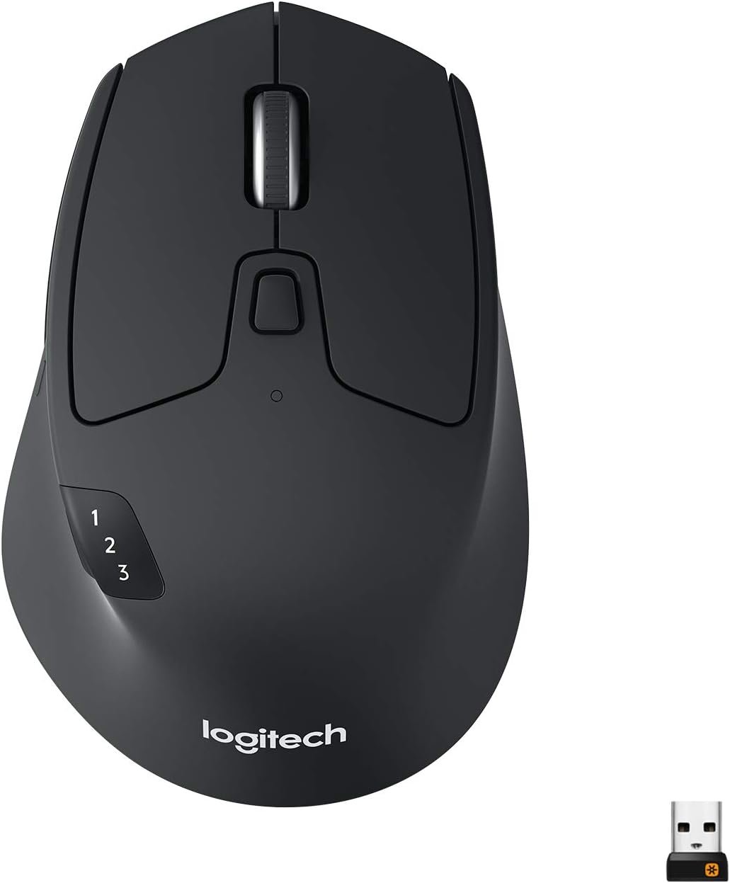 Logitech M720 Triathlon Wireless Mouse, Bluetooth, USB Unifying Receiver, 1000 DPI, 6 Programmable Buttons, 2-Year Battery, Compatible with Laptop, PC, Mac, iPadOS – Black