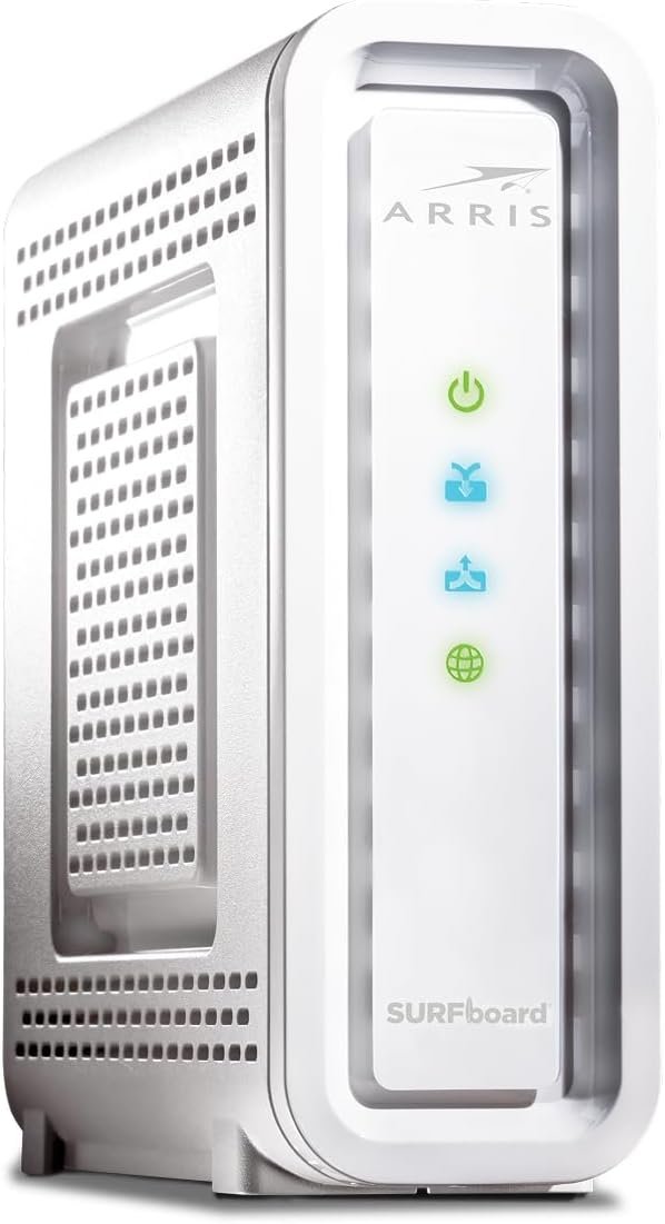ARRIS (SB6190) – Cable Modem – DOCSIS 3.0 32×8 Gigabit Modem, [Check with your provider for compatibility]1 Gbps Port, 800 Mbps Max Speed, 2 Year Warranty – White