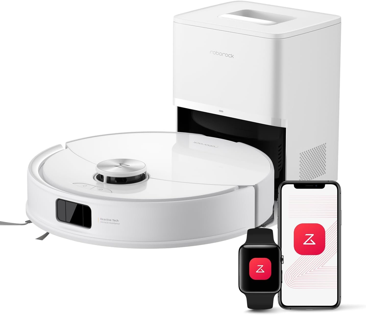 roborock Q10 S5+ Robot Vacuum and Mop, 10,000Pa Suction, Upgraded from Q8 max+, 70 Days Self-Emptying, Obstacle Avoidance, Sonic Mopping, Dual Anti-Tangle Design, Auto Mop Lifting, Ideal for Pet Hair