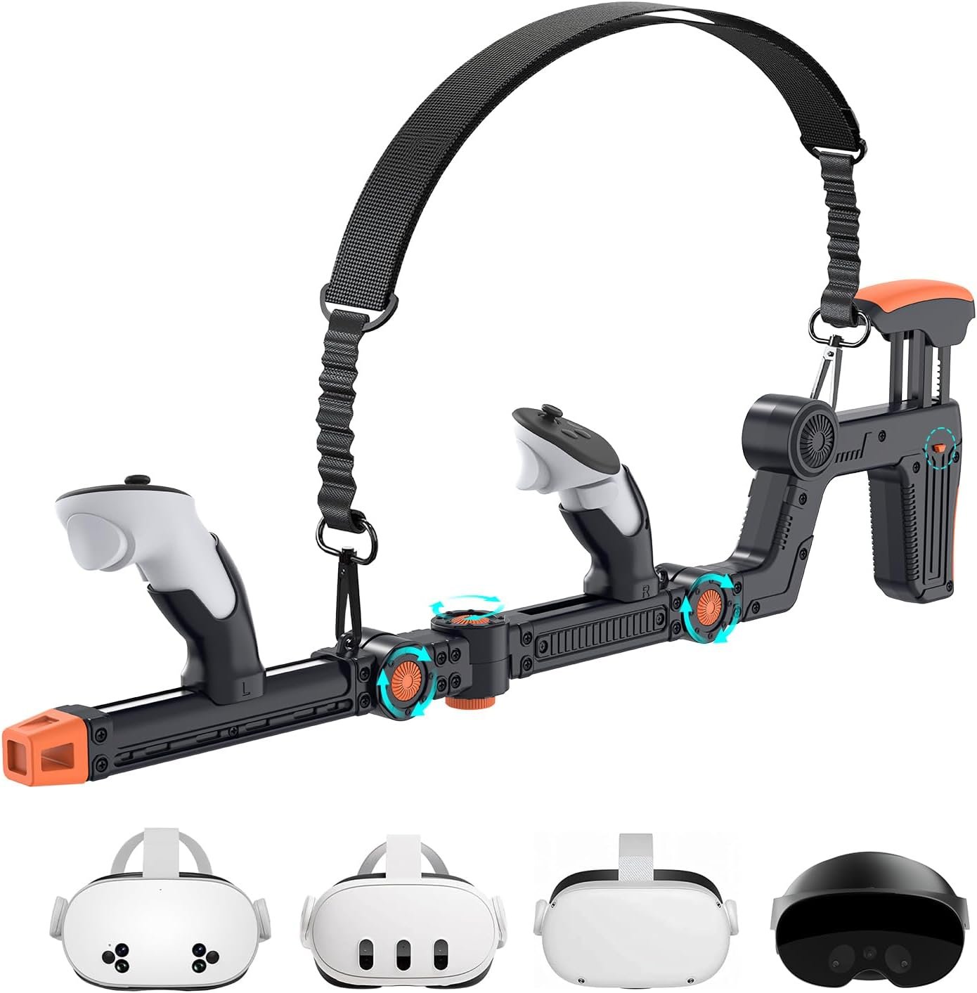 Rechale VR Gunstock Compatible with Meta Quest 2/3/3S/Pro, Shoulder Straps Adjustable FPS Gaming Controller Accessories Quick Magnetic Attachment Cheek Pad Immersive VR Stock Rifle Gameplay – Black