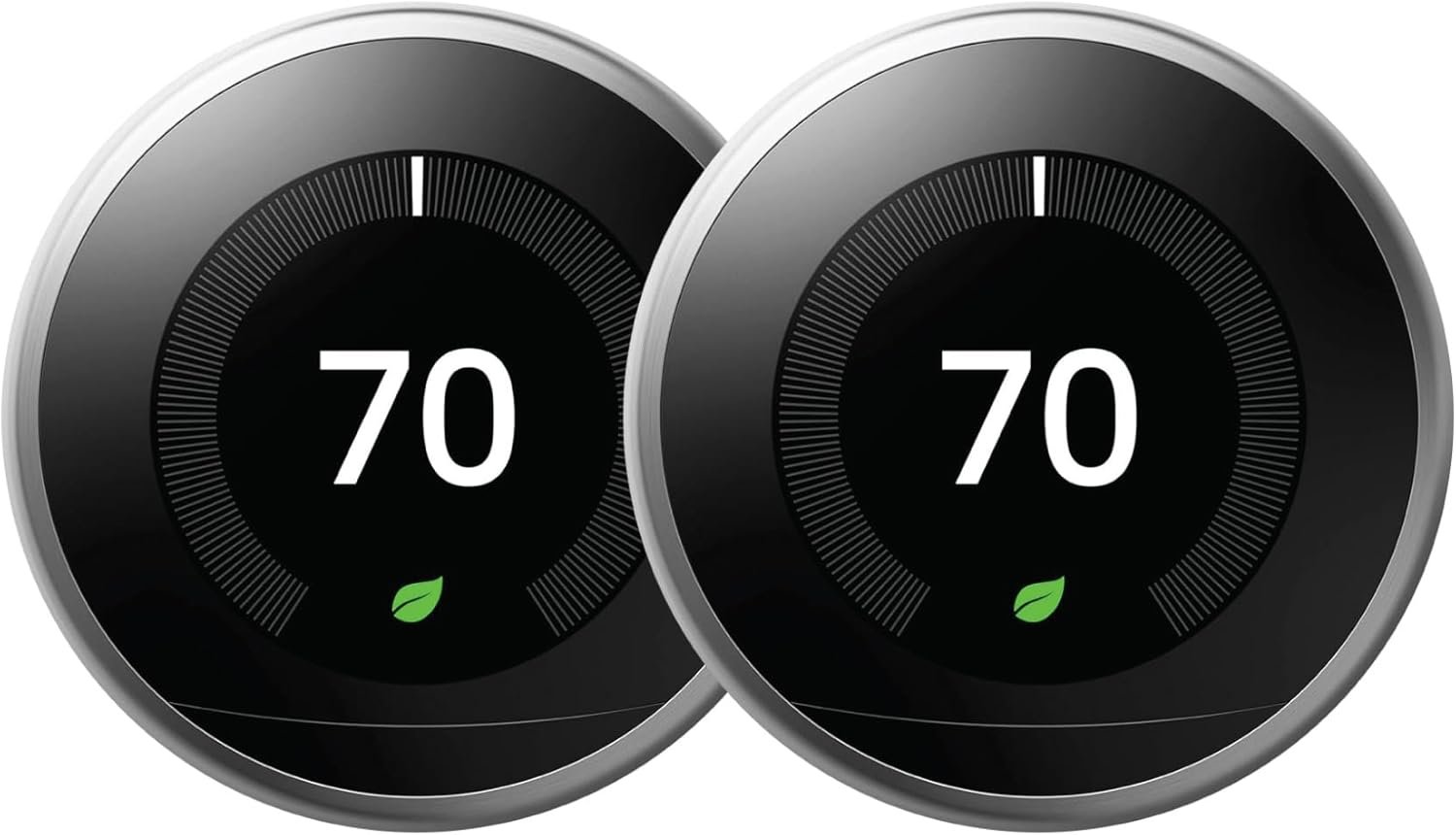 Google Nest Learning Thermostat Stainless Steel (3rd Generation) (T3007ES-US) (2-Pack)