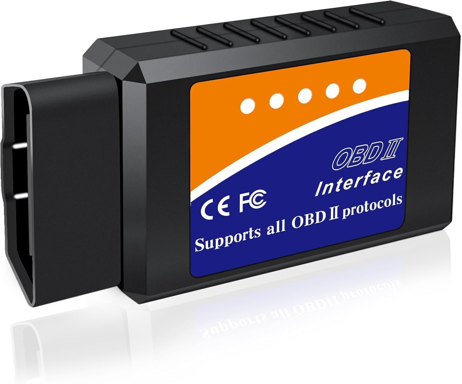 OBD2 Bluetooth Scanner for iPhone iOS Android Windows Car Code Reader Enhanced Auto Diagnostic Scan Tool Odb2 OBDII Adapter Check Engine Light Live Data Reset Vehicle Performance Test Exclusive APP