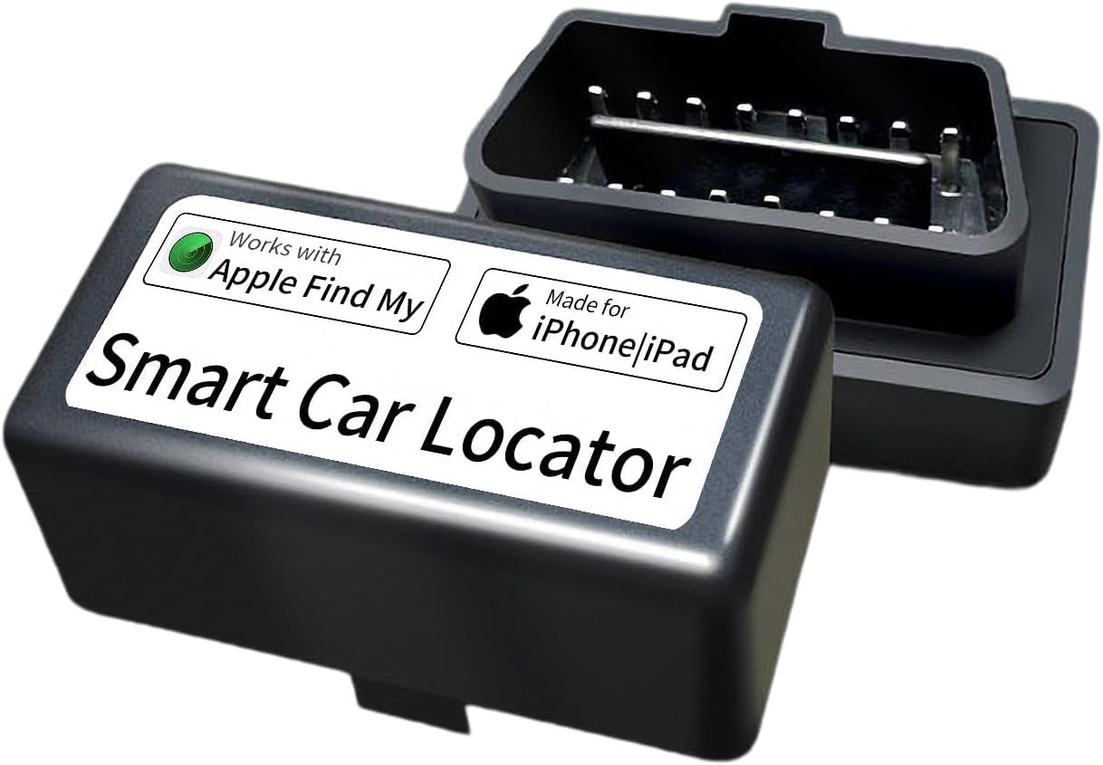 OBD Ⅱ Vehicle Tracker Work with Apple Find My Real-time Vehicle Tracking Device OBD Anti-Lost Device Finder for Cars No Subscription Needed Quick Installation Global Position iOS Only Black