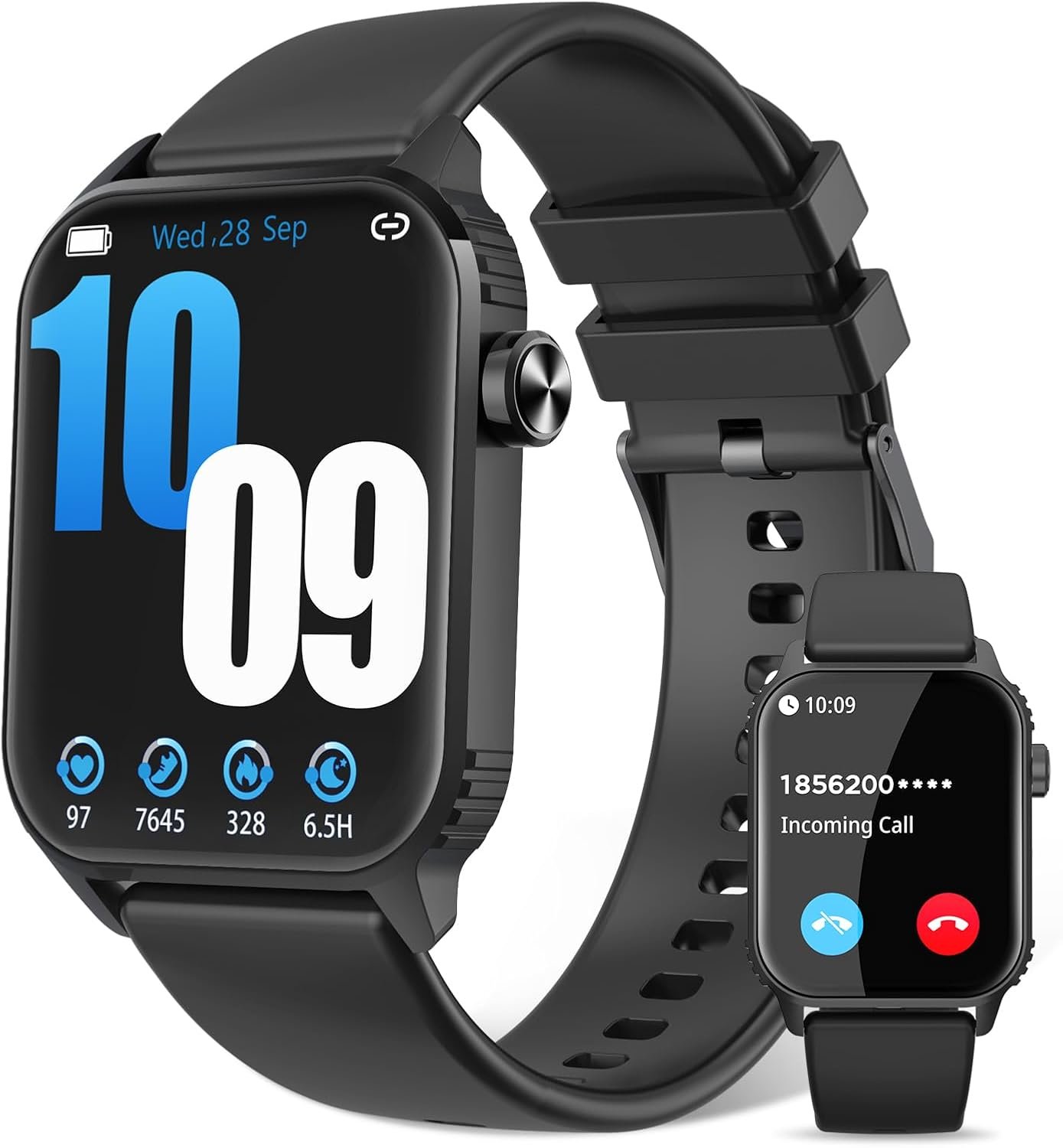 DIVOAZBVO Smart Watch for Men, 120+ Sports Modes Smartwatch with 1.83″ HD Touchsreen, Sleep Monitor, IP67 Waterproof, Bluetooth Call & Music Control Fitness Watch for iPhone/Android Black
