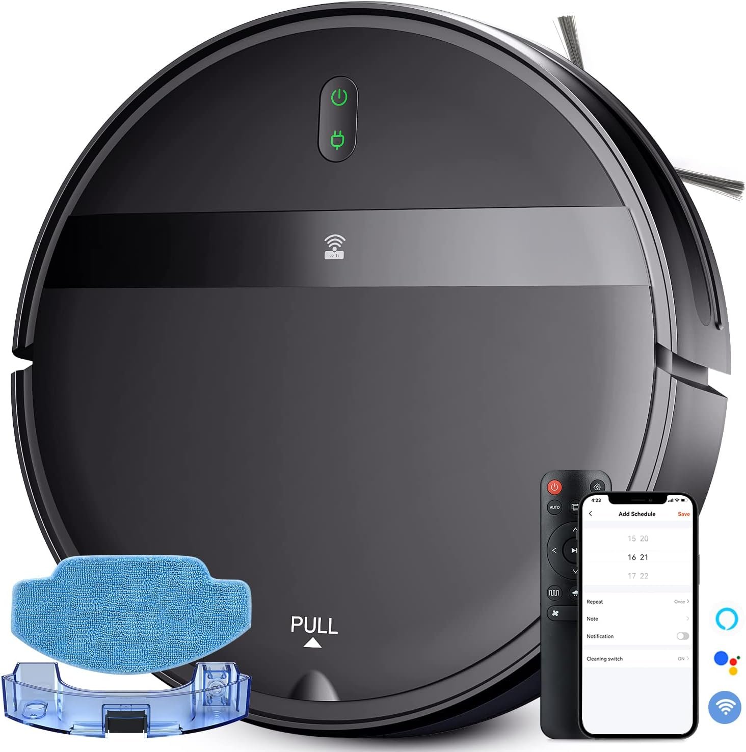 Kilgone Robot Vacuum and Mop Combo with Smart 3D Avoidance | Hands-Free Cleaning on Hard Floors & Carpets | Powerful Suction & Tangle-Free for Pet Hair | App/Wi-Fi/Alexa Control, Self-Charging