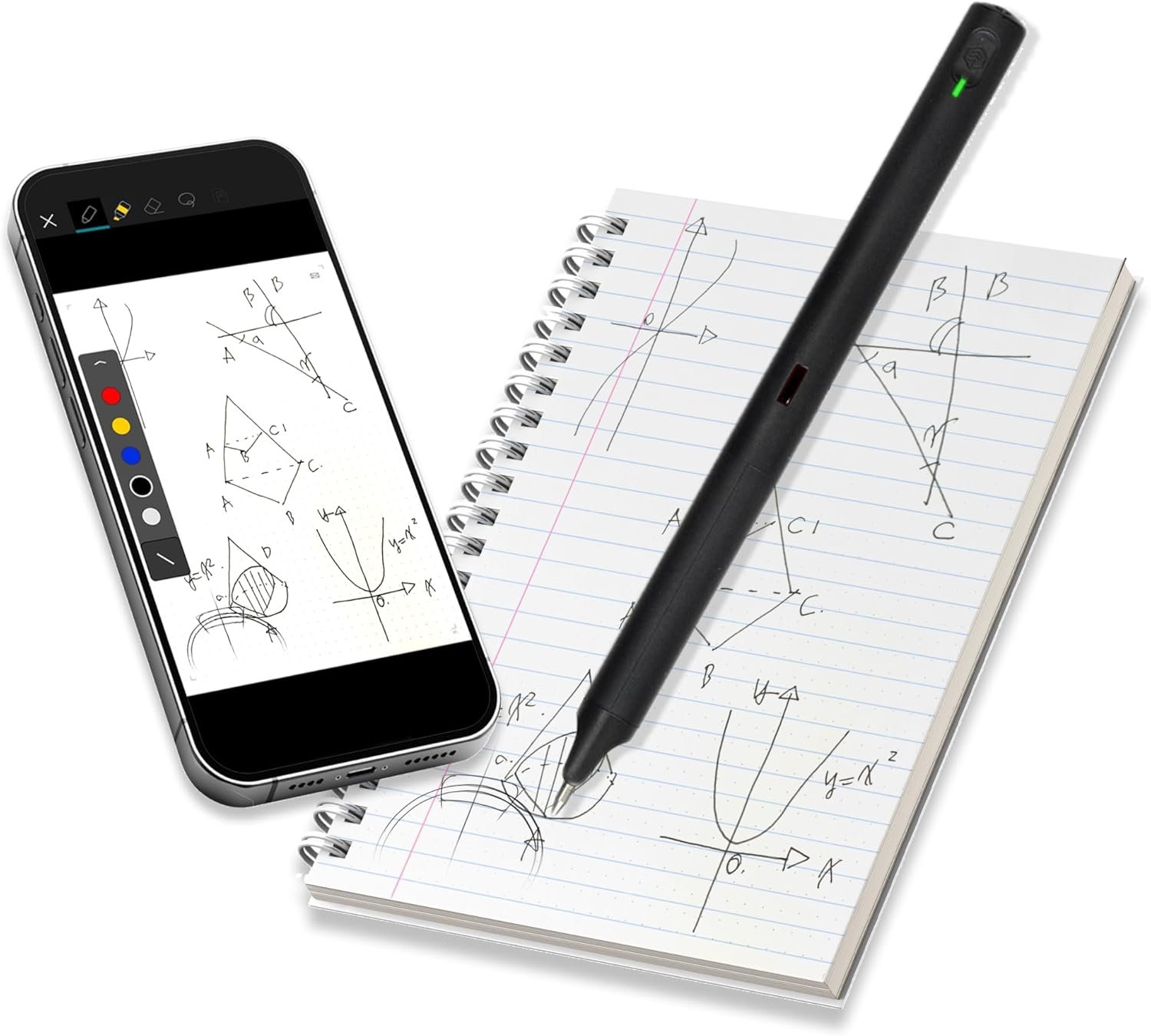 Neo Smartpen M1+ for Android, iPhone and Laptop | Digitize Handwriting | Digital Bluetooth Pen for Real Time Sync, Handwriting to Text Transcription, Export to e-Mail and Document (Black)