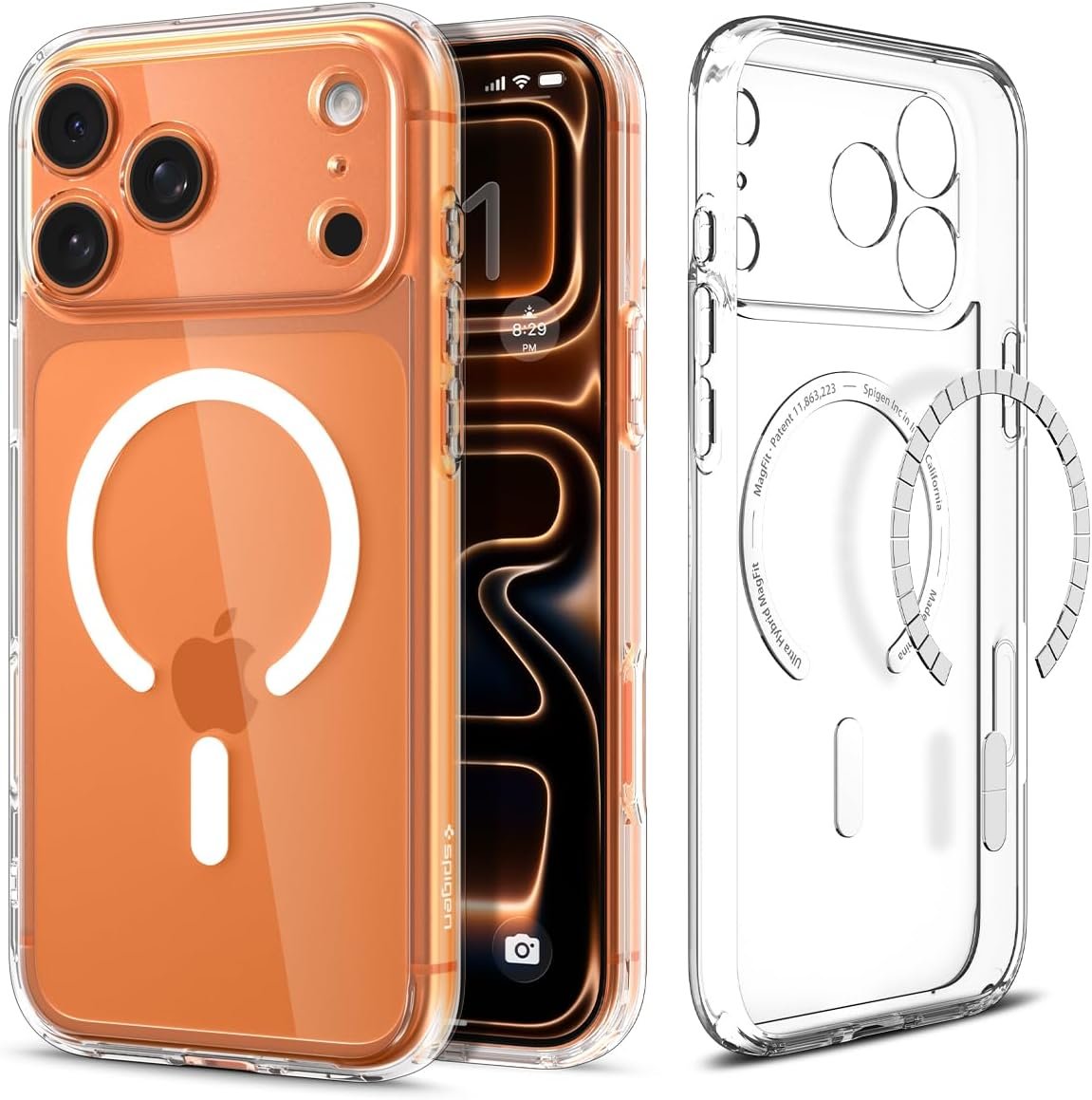 Spigen for iPhone 17 Pro Max Case, Ultra Hybrid MagFit [TPU Covered Camera Control] [Anti-Yellowing] [Compatible with Magsafe] – Clear