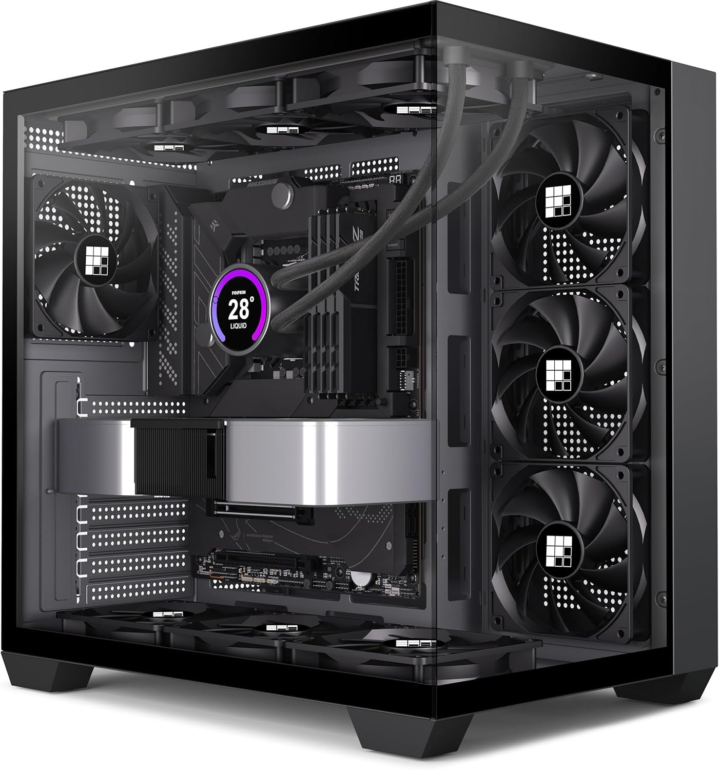 FOIFKIN F300 (2025) PC Case – Pre-Installed 4 No RGB Fan, ATX Mid-Tower Gaming PC Case, 270° Panoramic Glass with Type-C, FOIFKIN (Black)