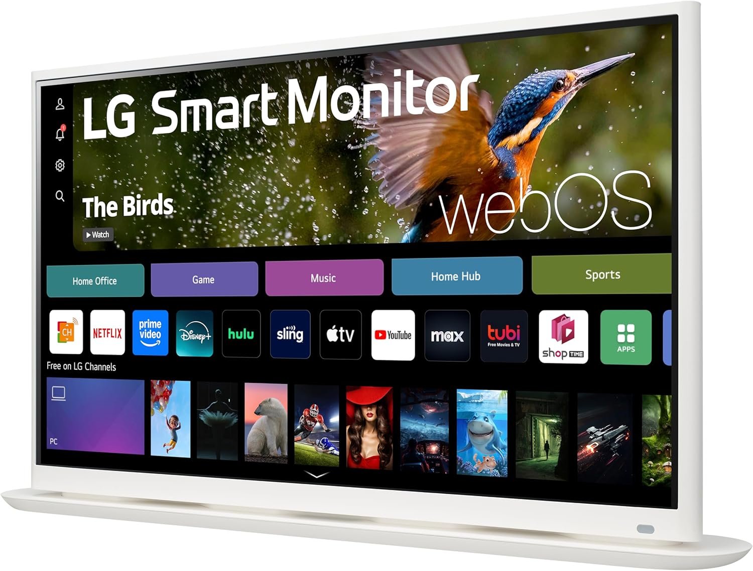 LG 32SR70U-W 32-Inch 4K UHD Smart Monitor with IPS Display webOS 23 USB Type-C Speakers x2 HDR 10 AirPlay 2 Screen Share Bluetooth Remote – White