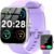 Smart Watch with Alexa Built-in, 1.83″ HD Touchscreen, Bluetooth Calling, Fitness Tracker, Running Coach, Sleep Coaching, 120+ Sport Modes, IP68 Waterproof, Heart Rate for iPhone Android (Purple)